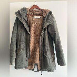 Only small army green lined jacket